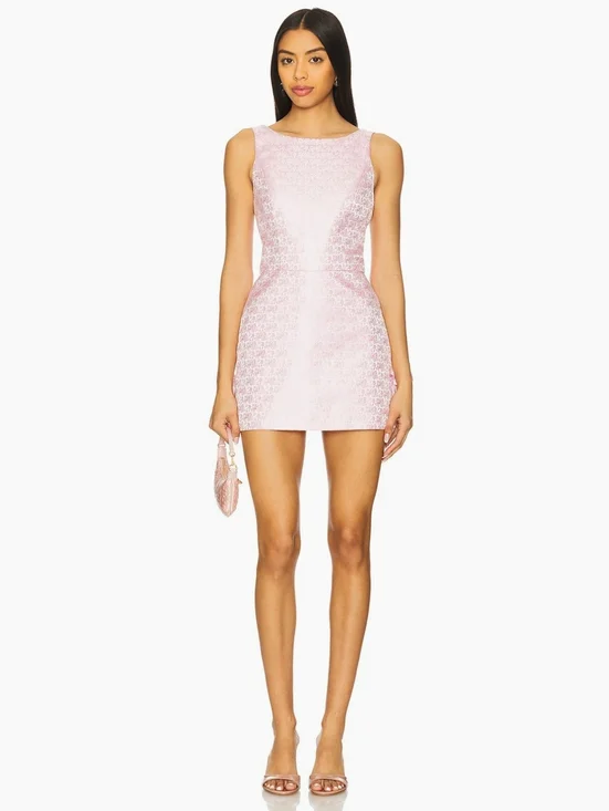 NWT Amanda Uprichard Avelina Floral Brocade Skort Romper in Lotus - Size Small - Picture 4 of 16